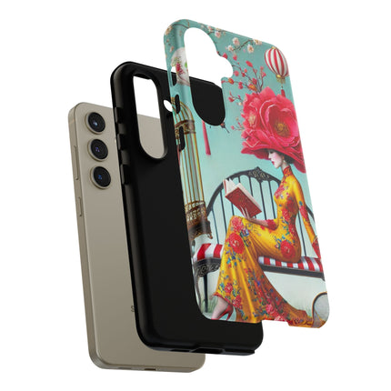Reading In A Painted Garden Phone Cases