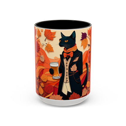 Siamese Cat at an Autumn Harvest Fair Colorful Mugs (11oz, 15oz)