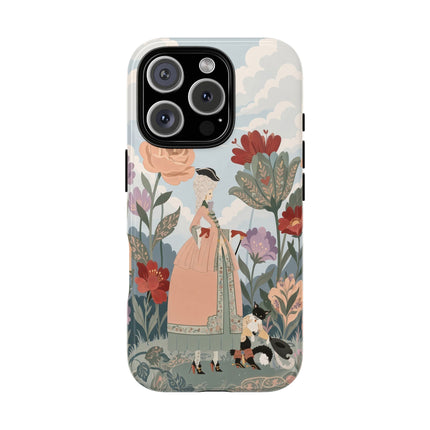 🌹🐈 The Lady And Puss In Boots Phone Case – Art Deco Floral Whimsy