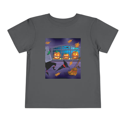 Whimsical Halloween Mischief Toddler Short Sleeve Tee