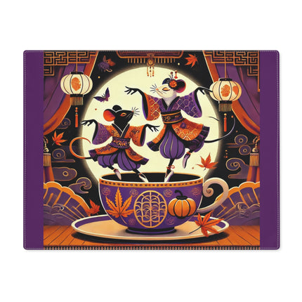 Theatrical Halloween Kabuki Mice Placemat, 1pc
