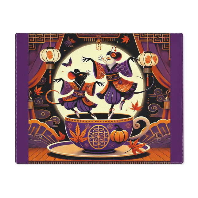 Theatrical Halloween Kabuki Mice Placemat, 1pc