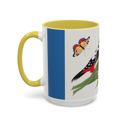 Woodpecker & Tulip Colorful Mugs – Vibrant Spring & Bold Beauty
