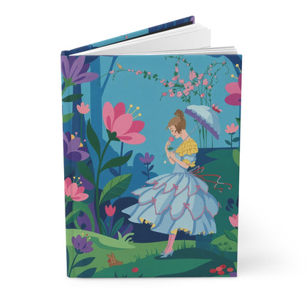 🌸☂️ The Lady Of The Secret Garden Hardcover Journal – Art Deco Fashion Illustration