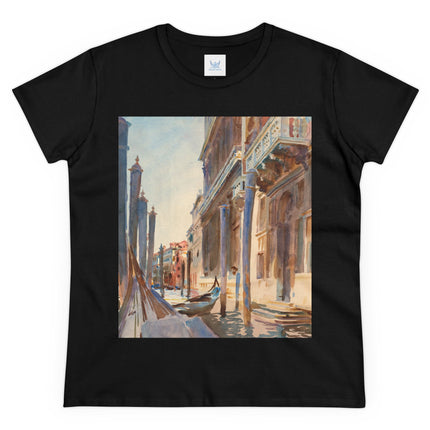 Gondola Moorings on the Grand Canal by John Singer Sargent Women's Midweight Cotton Tee