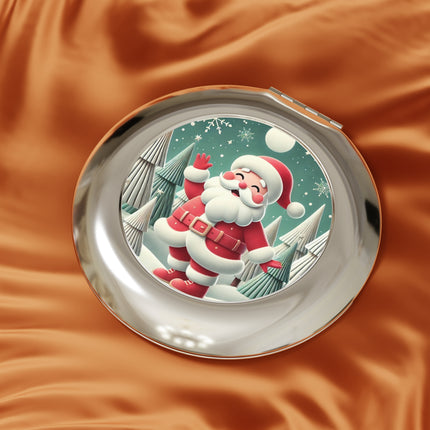 Santa's Joyful Night Compact Travel Mirror