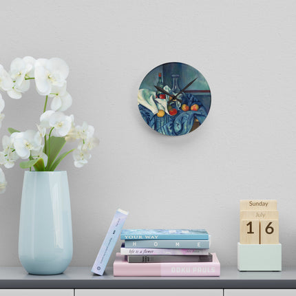 The Peppermint Bottle by Paul Cézanne Acrylic Wall Clock, Round and Square