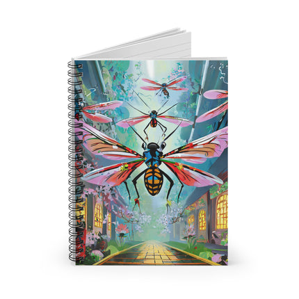 Neon Swarm Spiral Notebook - Ruled Line
