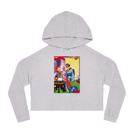 A Timeless Journey by Umberto Brunelleschi Women’s Cropped Hooded Sweatshirt