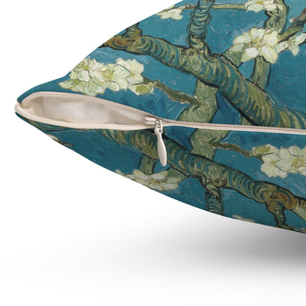 Almond Blossom by Vincent van Gogh Spun Polyester Square Pillow