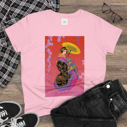 Enchanting Geisha Women's Midweight Cotton Tee