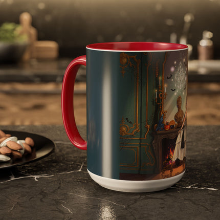 🕯️🎃 The Moonlit Manor Drawing Room Colorful Mug – Elegant Halloween Charm