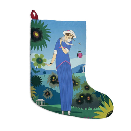 🌻🐝 The Secret Language Of Flowers Christmas Stocking – Art Deco Whimsical Garden Elegance