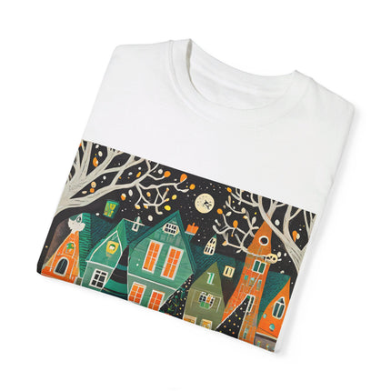 Night of the Trick-or-Treating Owlets Unisex Garment-Dyed T-shirt