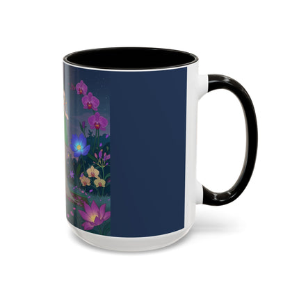 Moonlit Incense Ceremony Colorful Mugs – Art Deco Meditation Garden