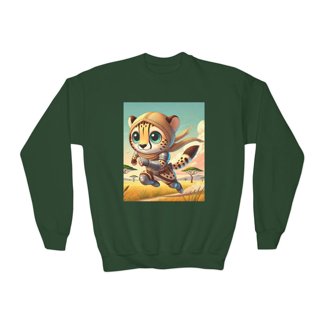 Swift Cheetah Youth Crewneck Sweatshirt – Speed, Energy & Adventure