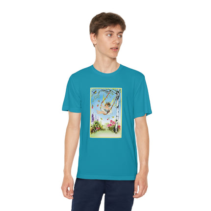 Spring Fairy's Floral Swing Youth Competitor Tee – Garden Magic & Whimsical Adventure