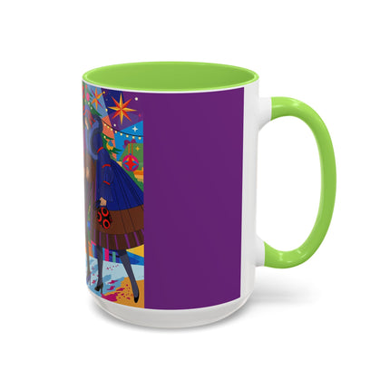 🎄✨ Christmas Among The Twinkling Trees Colorful Mug – Art Deco Holiday Fantasy