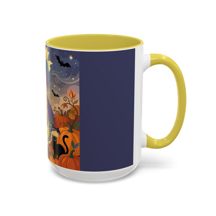 🌙🎃 The Moonlit Garden Walk Colorful Mug – Elegant Halloween Charm