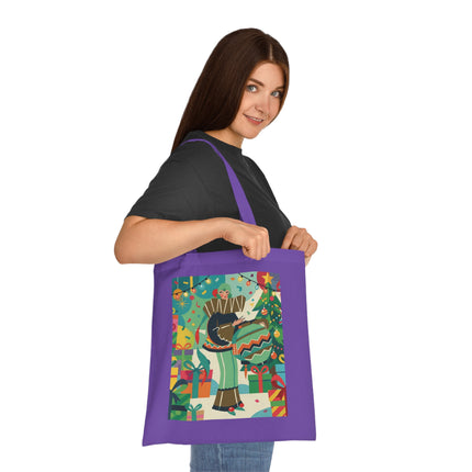🎄🎁 The Lady Of The Christmas Ornament Cotton Tote Bag – Art Deco Holiday Fantasy