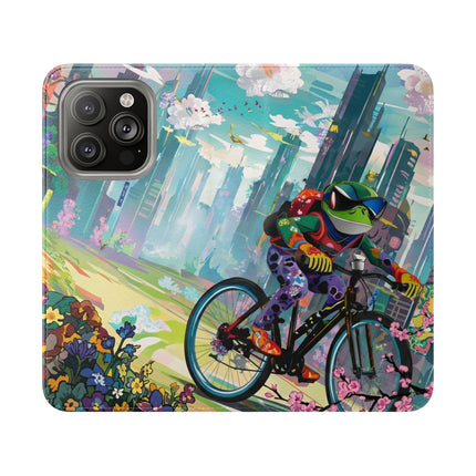 🐸🚵 Cyberpunk Frog Flip Case – High-Tech Adventure & Neon Velocity