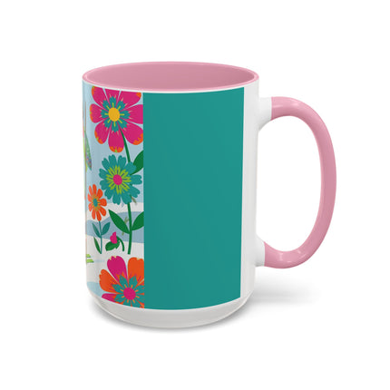 🎿🌸 The Winter Flower Adventurer Colorful Mug – Colorful Ski Fantasy