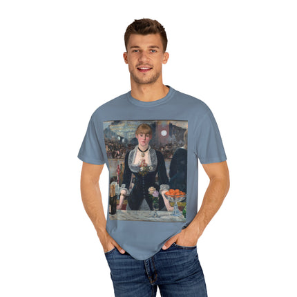 A Bar at the Folies-Bergère by Edouard Manet Unisex Garment-Dyed T-shirt