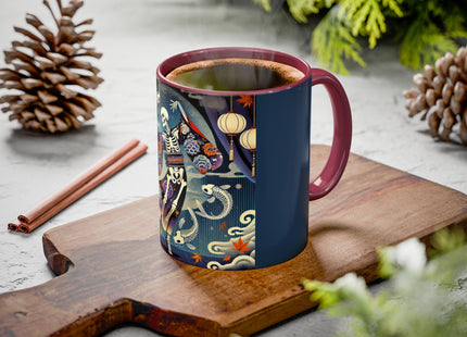 Skeleton Kabuki Performer Colorful Mugs (11oz, 15oz)