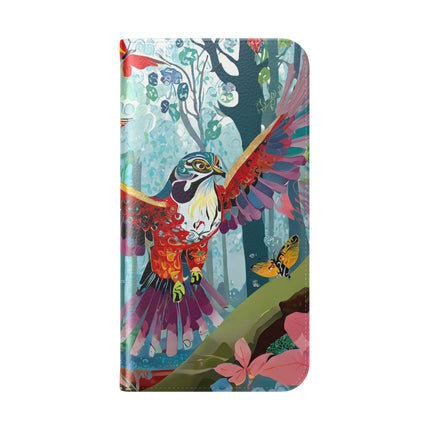 🦖🦋 Colorful Raptor Flip Case – Butterfly Wonder & Forest Adventure