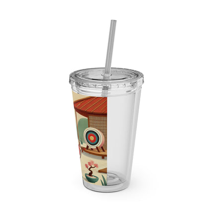 Archer Kitten in the Zen Garden Sunsplash Tumbler with Straw, 16oz