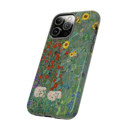 Farm Garden with Sunflowers by Gustav Klimt Phone Cases