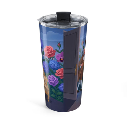 🌹💜 The Secret Embrace Tumbler, 20oz – Art Deco Floral Romance