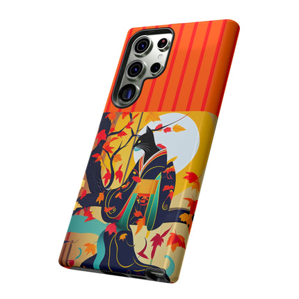Black Cat in Kimono Phone Cases