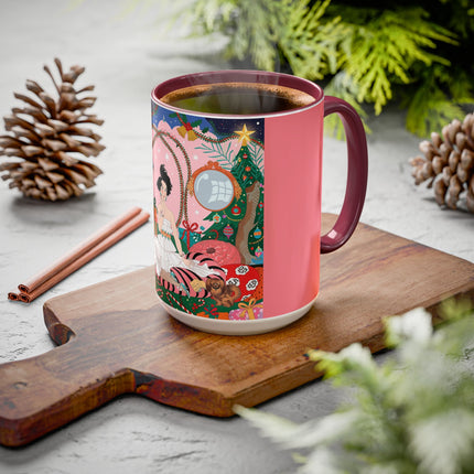🎀🎄 Christmas Morning In The Rose Parlor Colorful Mug – Art Deco Holiday Fantasy