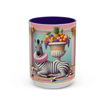 Still Life with Zebra, Fruit, and Pink Columns Colorful Mugs (11oz, 15oz)