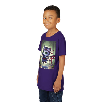 Moonlit Samurai Kitty Youth Short Sleeve Tee