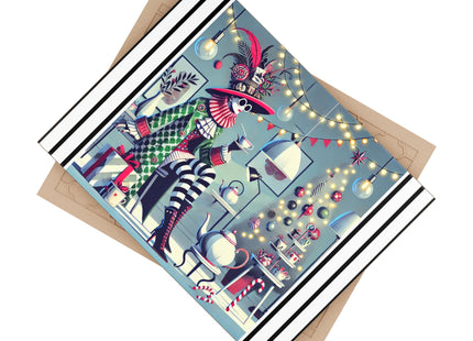 Whimsical Christmas Tea Party Ceramic Tile