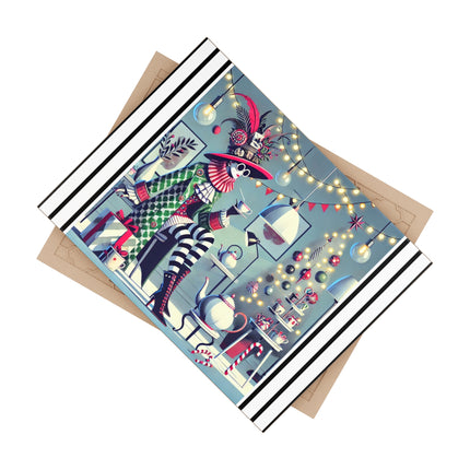 Whimsical Christmas Tea Party Ceramic Tile