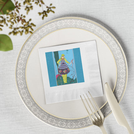 Exquisite Elegance by Umberto Brunelleschi White Coined Napkins