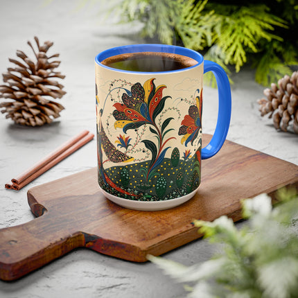 🌺🦋 The Enchanted Floral Voyage Colorful Mug – Art Deco Botanical Whimsy