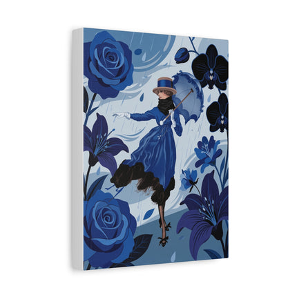 ☔💙 The Blue Rain Promenade Placemat – Art Deco Floral Fashion