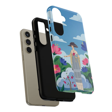🌸🎩 The Lady Of The Grand Flower Garden Phone Case – Art Deco Fashion Illustration