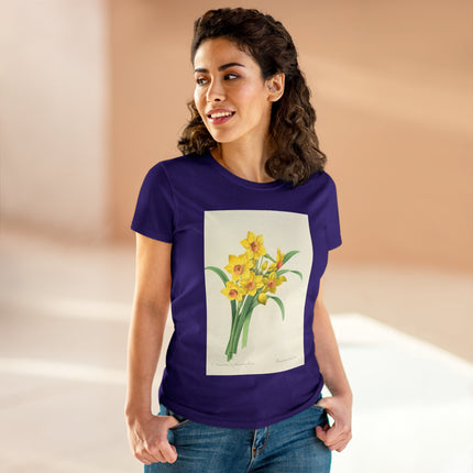 Choix des plus belles fleurs, Plate 052 by Pierre Joseph Redouté  Women's Midweight Cotton Tee