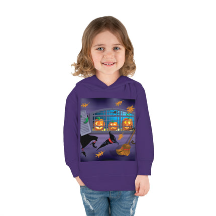 Whimsical Halloween Mischief Toddler Pullover Fleece Hoodie