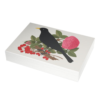 Blackbird & Rose Greeting Card – Timeless Beauty & Elegant Charm