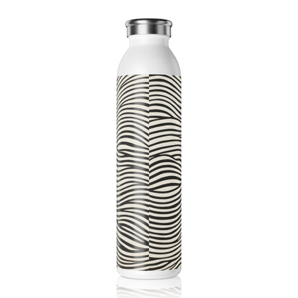 Wave Pattern on White Slim Water Bottle
