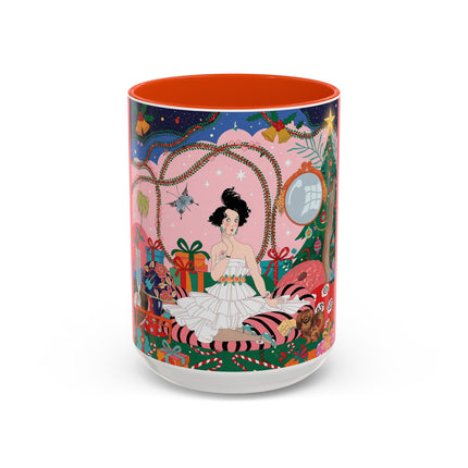 🎀🎄 Christmas Morning In The Rose Parlor Colorful Mug – Art Deco Holiday Fantasy