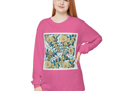 Art Nouveau Dandelion Flower Garment-dyed Long Sleeve T-Shirt