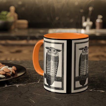 Horned Owl by Samuel Jessurun de Mesquita Colorful Mugs, 11oz