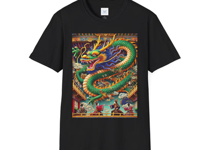 Tibetan Dragon Over Kabuki Duel Unisex Softstyle T-Shirt